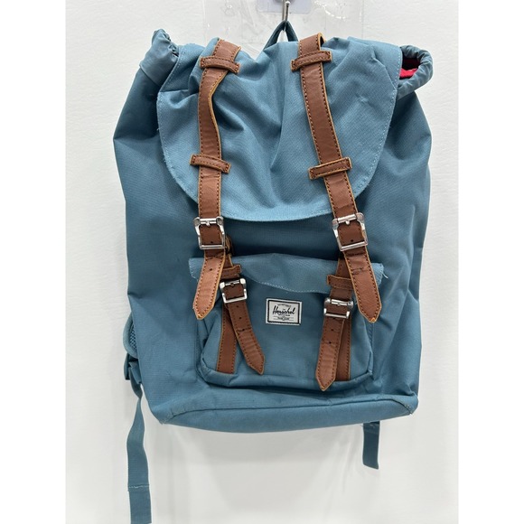 Herschel Supply Co. Other - Herschel Little America Mid Volume Backpack Blue‎ Brown Leather Straps Preppy